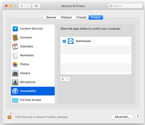 TeamViewer Security and Privacy options