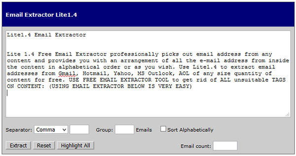 Email Extractor Lite 1.7