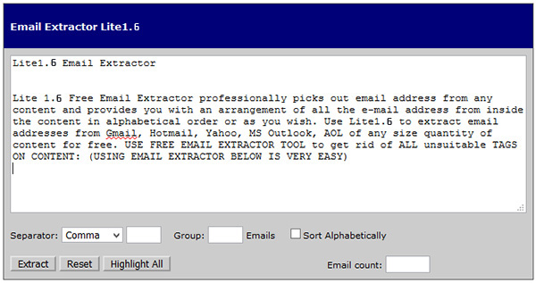 extractor 1.4 lite email