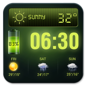 Weather Forecast Widget with Battery and Clock