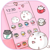 Cute Cup Cat Theme Kitty Wallpaper and icon pack
