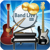 Band Live Rock (drum, bass, guitar, piano, mic)