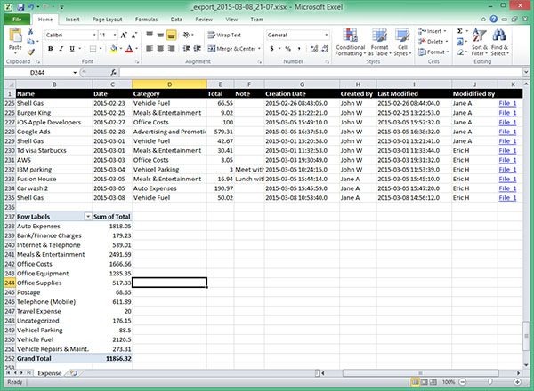 EZBooks Excel Export