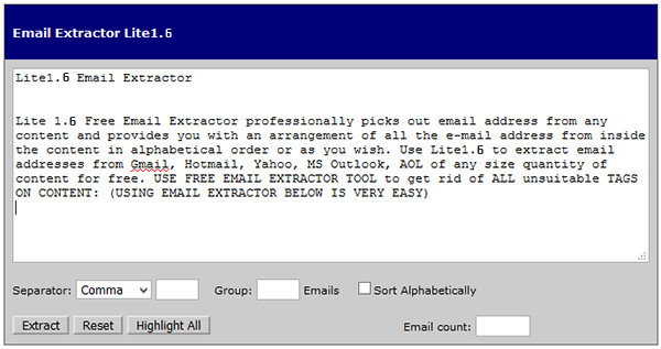 Email Extractor Lite 1.4