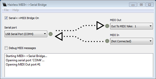 Hairless MIDI to Serial Bridge