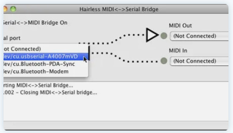Hairless MIDI<->Serial Bridge