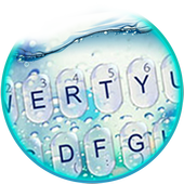 Blue Glass Water Drops Keyboard Theme
