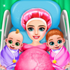 Pregnant Mom And Twin Baby Care