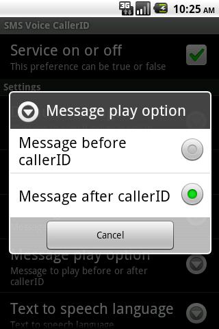 SMS Voice CallerID