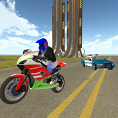 Bike Rider vs Cop Car City Police Chase Game