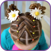 Hairstyles for children step by step on short hair