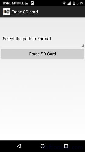 Erase SD card