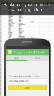 Contacts Backup - Excel and Email