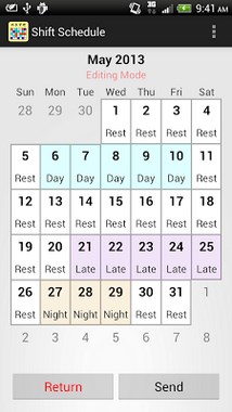 Shift Calendar - Schedule