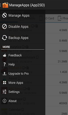 Manage Apps  App 2 SD