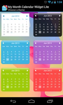 My Month Calendar Widget Lite