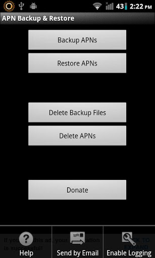APN Backup and Restore