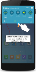Install the MobileData button