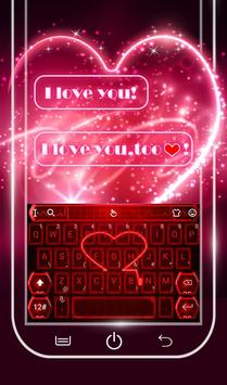 Live Neon Red Heart Keyboard Theme