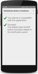 Install the MobileData button