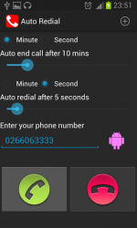 Auto Redial | call timer