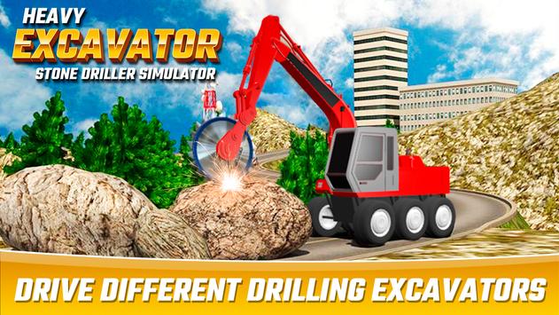 Heavy Excavator Stone Driller Simulator