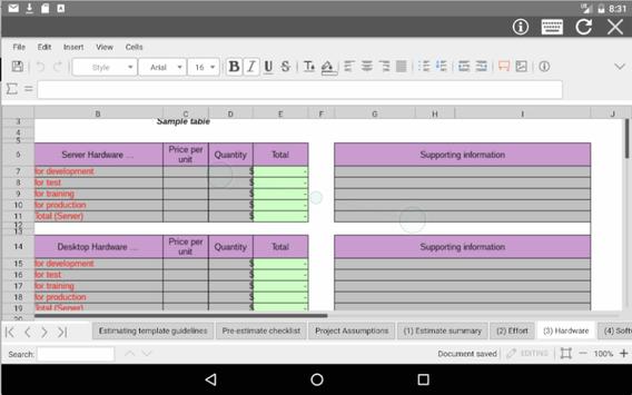 AndroXLS editor for XLS sheets