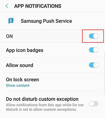 Disable Samsung Push Service